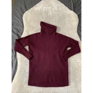 Nordstrom Signature Sweater Womens Sz XS Wine Purple 100% Cashmere Shawl Neck
